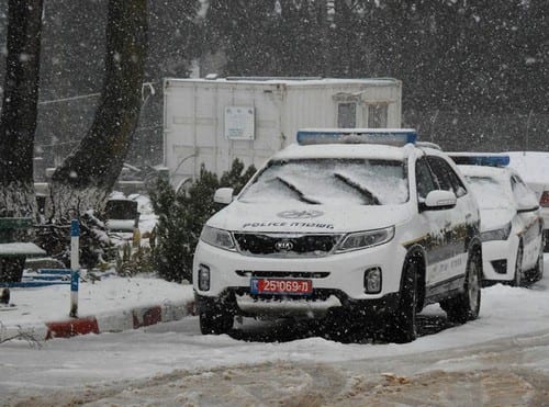 ירושלים בשלג ( צילום משטרת ישראל )